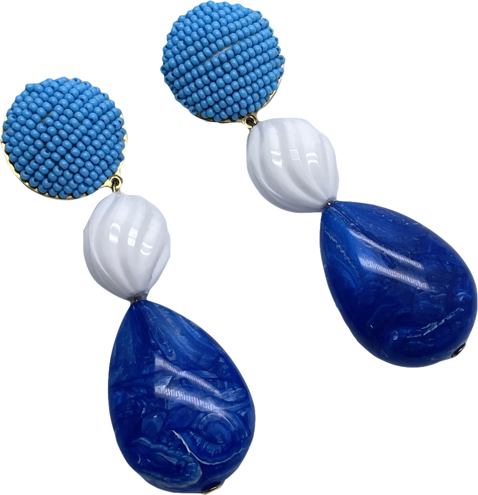 Shourouk Blue Beaded Drop Earrings