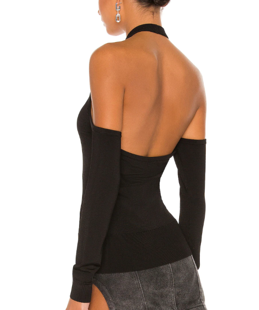 NBD black cold shoulder sweater UK S