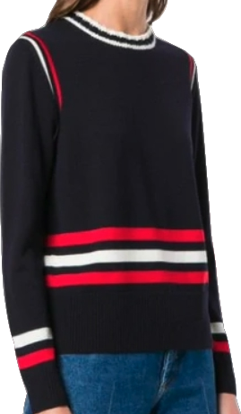 Chinti And Parker 100% Fine Wool Colour-block Striped Jumper In Blue BNWT UK S