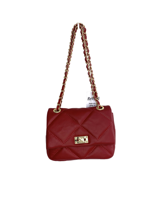 Vimoda Red Quilted Bag With Chain One Size