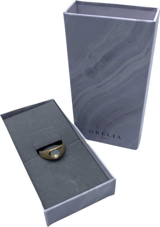 Orelia Metallic Moonstone Ring - Ring Size J One Size