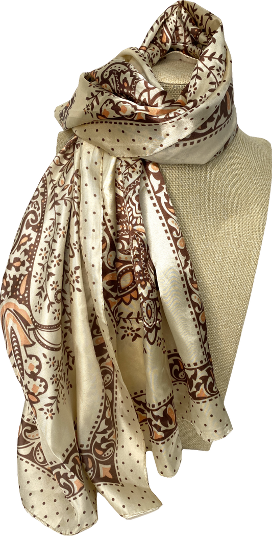 Brown Vineyard Paisley Scarf One Size