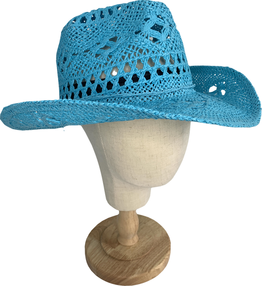 Collusion Wide Boy Cowboy Hat In Bright Blue One Size