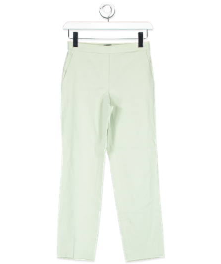 Theory Light Green Linen Blend Tapered Trousers UK 2 - 7527023149246_Front_Reliked.png