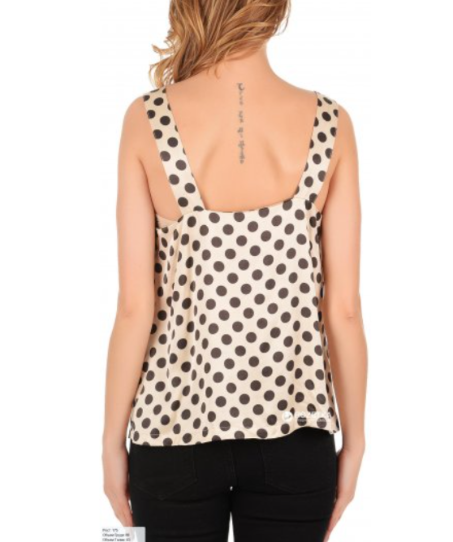 H&M cream spot satin cami top UK 6