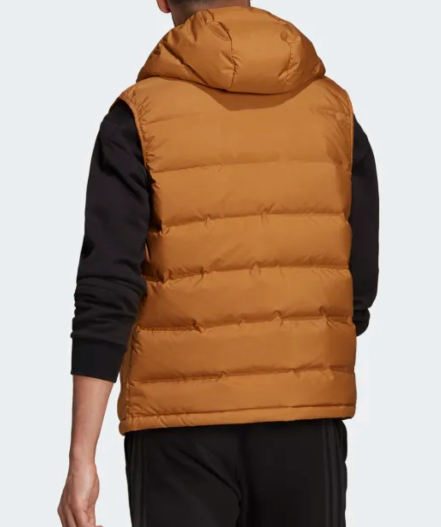 adidas yellow helionic down vest uk m