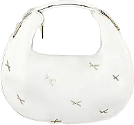 GENNY White Fortune Bag With X Applications And Rhinestones