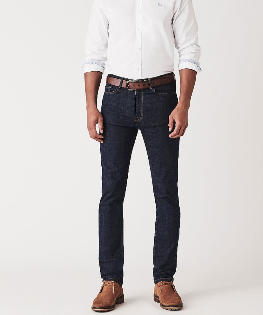 Crew Clothing Company Heritage Blue Parker Straight Jean Regular Fit UK W32