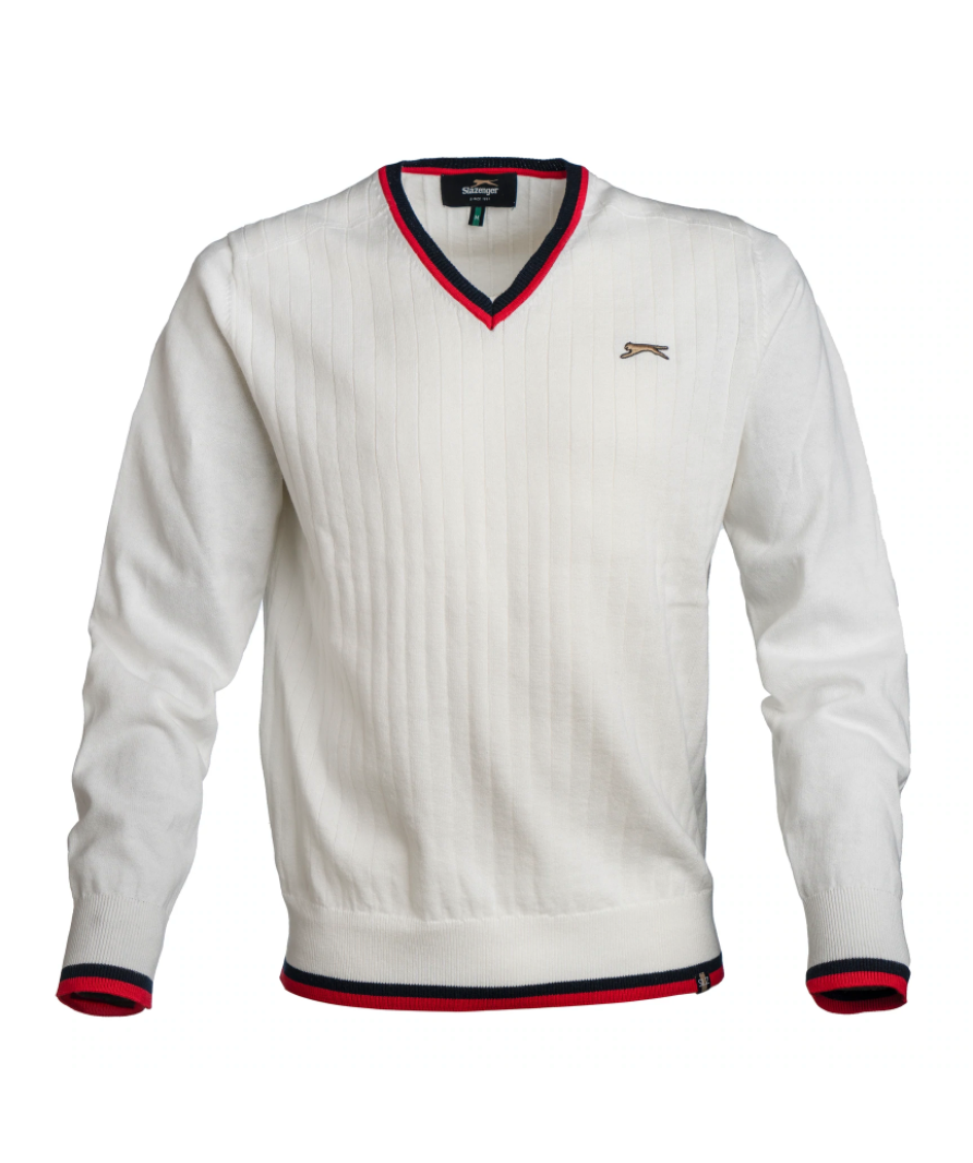 Slazenger Emerson White Backhand Cotton Sweater UK L