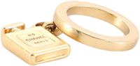 Chanel Metallic No 5 Gold Tone Perfume Bottle Charm Ring Size M