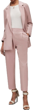 AllSaints Dusty Pink Aleida Tri Ankle Grazer Trousers UK 12