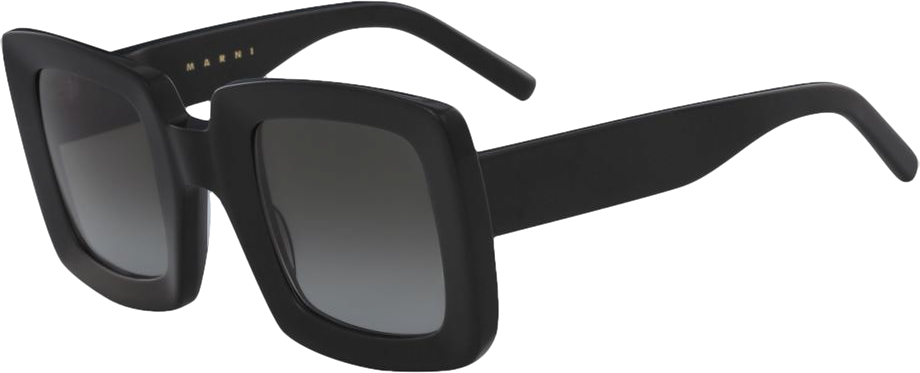 Marni Black Square Frame Sunglasses In Case