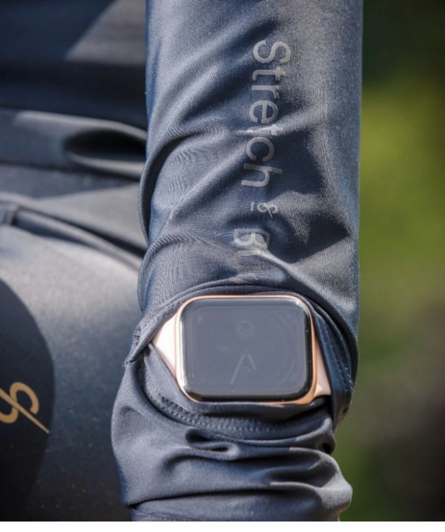 Stretch & Burn black half zip running top UK XS