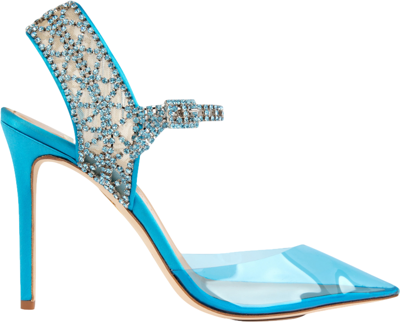 Nora habbal London Blue Saria 105mm Pvc Pumps UK 4 EU 37 👠