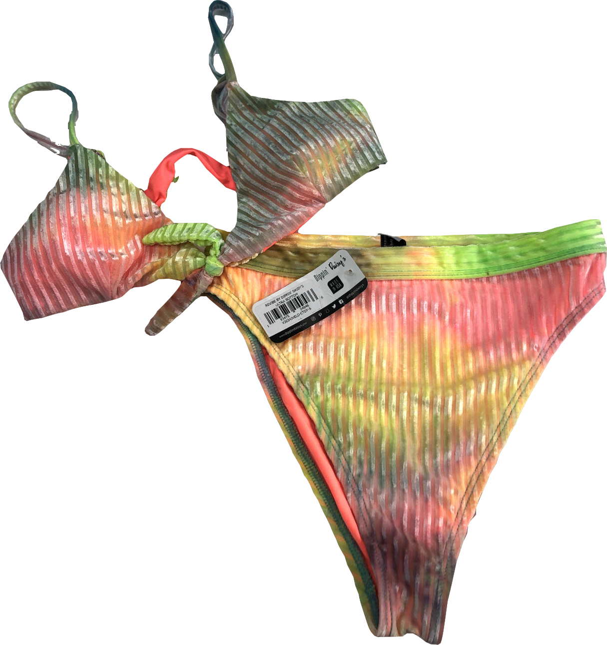 Dippin Daisy's Multicoloured Revibe Bikini In Candy Tie Dye UK S