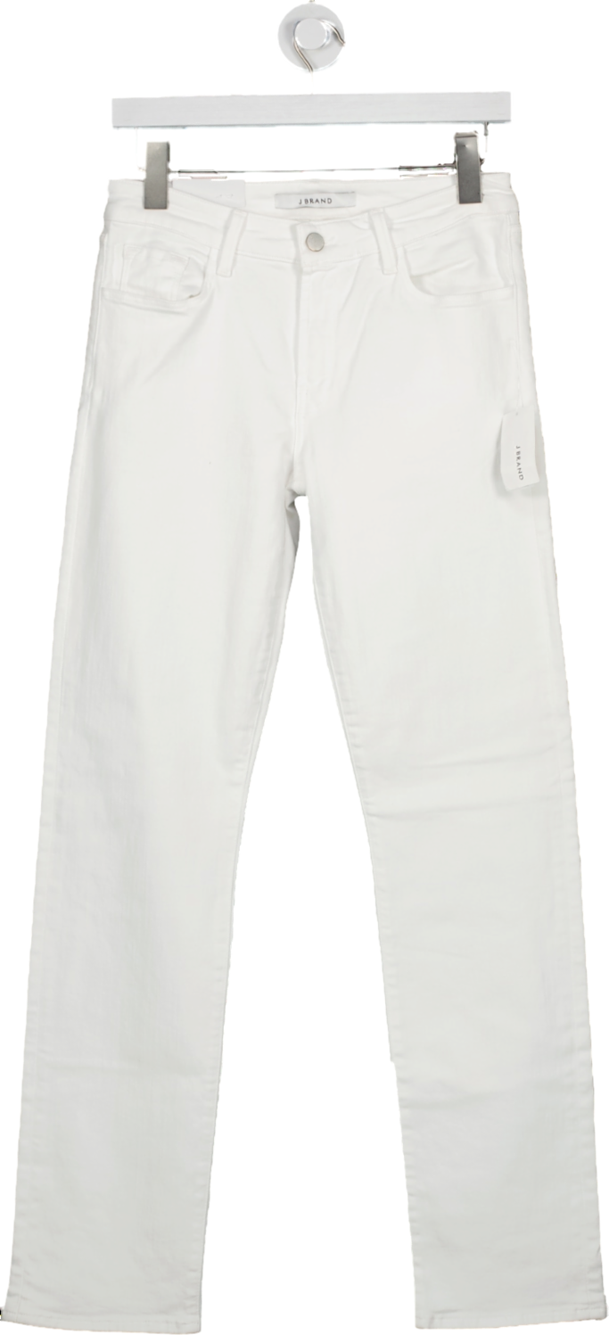 J Brand White Amelia Mid Rise Straight Leg Jeans BNWT W25