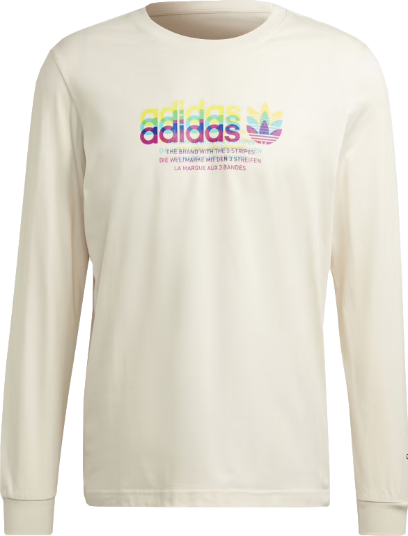 adidas Cream 100% Sustainable Cotton Hyperreal Long Sleeve T-shirt UK M