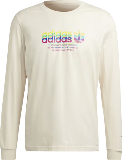 adidas Cream 100% Sustainable Cotton Hyperreal Long Sleeve T-shirt UK M