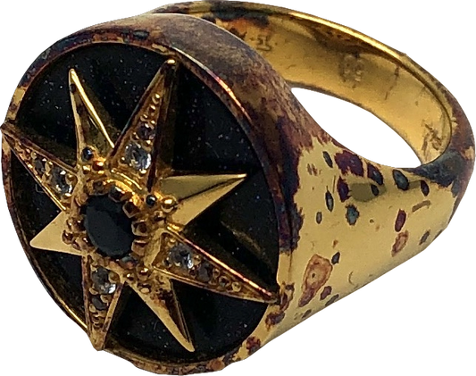 Thomas Sabo Jewellery Metallic Cosmic Star Signet Ring Ring Size J One Size