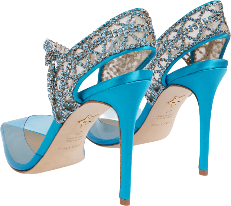 Nora habbal London Blue Saria 105mm Pvc Pumps UK 4 EU 37 👠