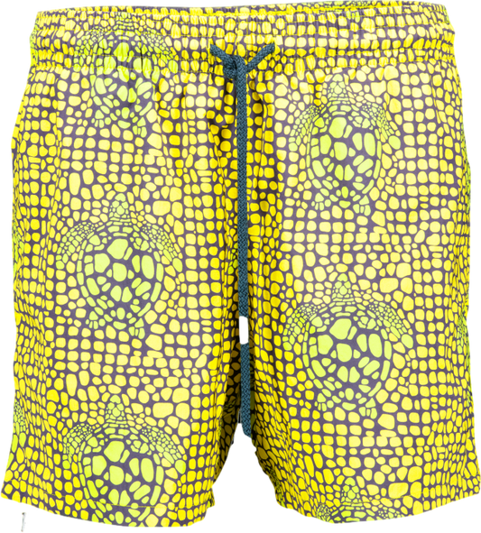 vilebrequin Yellow Turtle Print Swim Shorts UK L