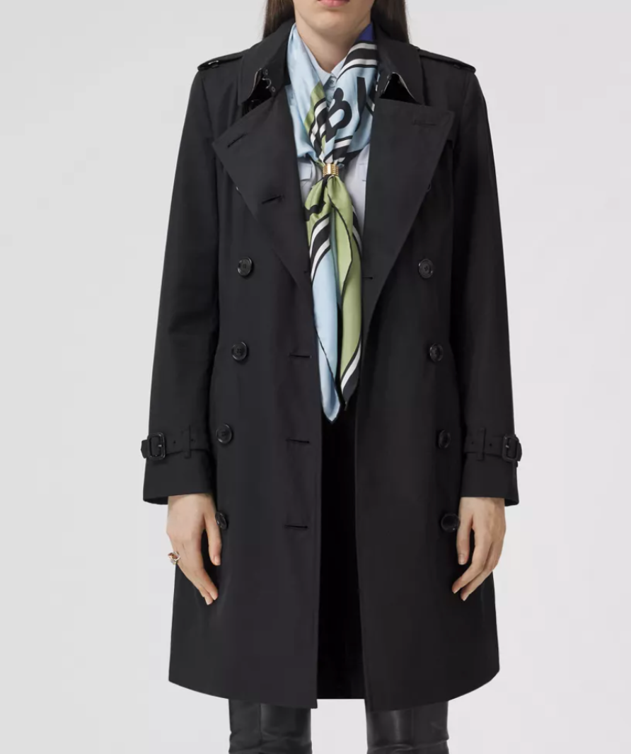 Burberry Black The Mid-length Chelsea Heritage Trench Coat UK L