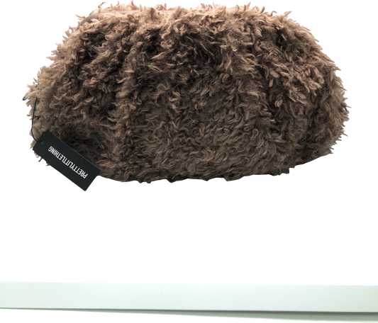 PrettyLittleThing Brown Chocolate Soft Faux Fur Slouchy Clutch One Size
