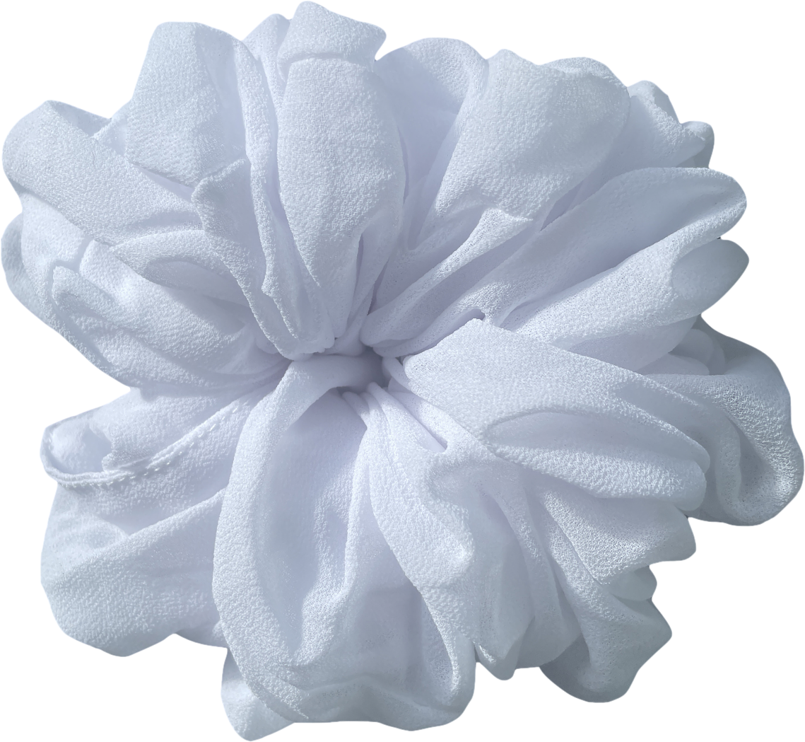 White Ruched Oversized Scrunchie One Size