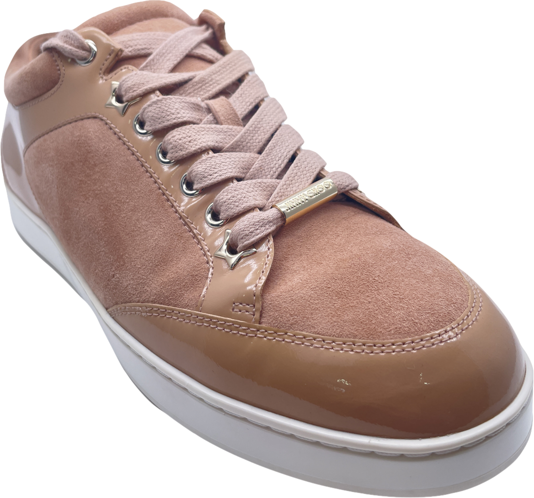Jimmy Choo Beige Patent & Suede  Miami Sneakers UK 4 EU 37 👠