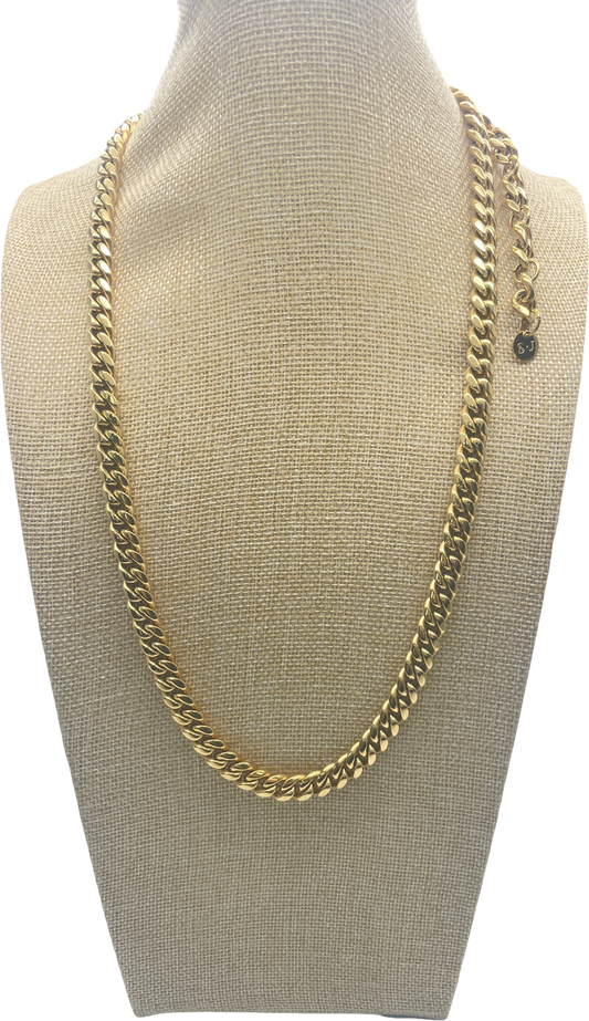 Yellow 18k Gold Plated Adjustable Chain Link Necklace