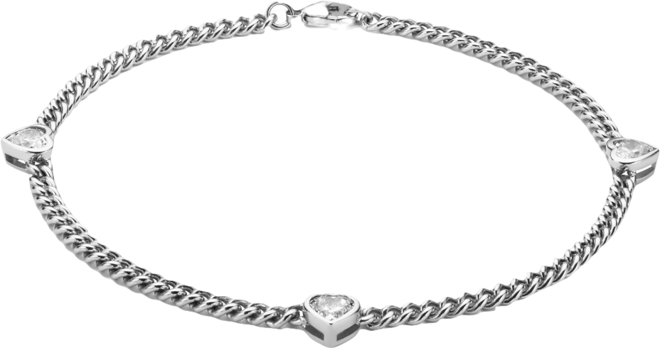 Heavenly London Rhodium Plated Sterling Silver the A LA FOLIE Heart Anklet