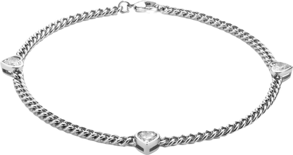 Heavenly London Rhodium Plated Sterling Silver the A LA FOLIE Heart Anklet