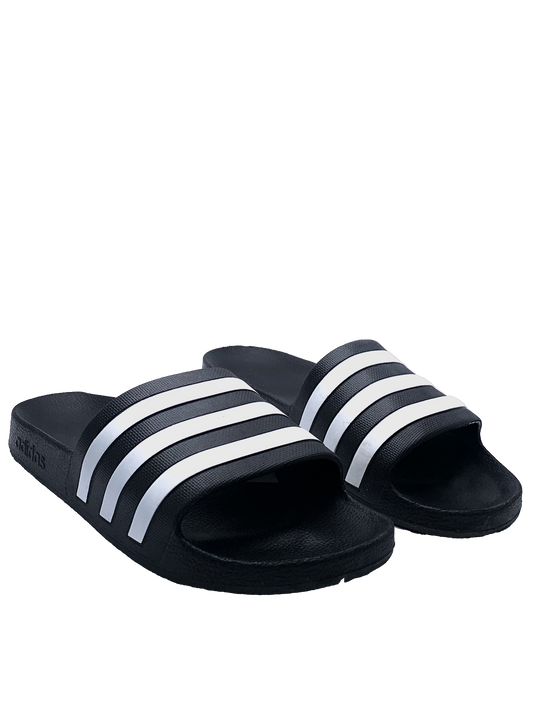 adidas Black 3 Stripe Sliders UK 9 EU 42 👠