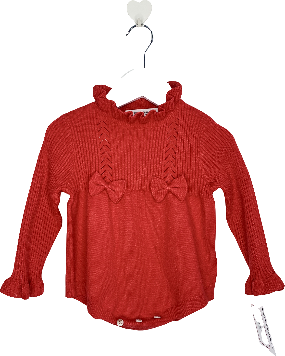 Baby Cottons Red Knitted Jumper UK 2 Years