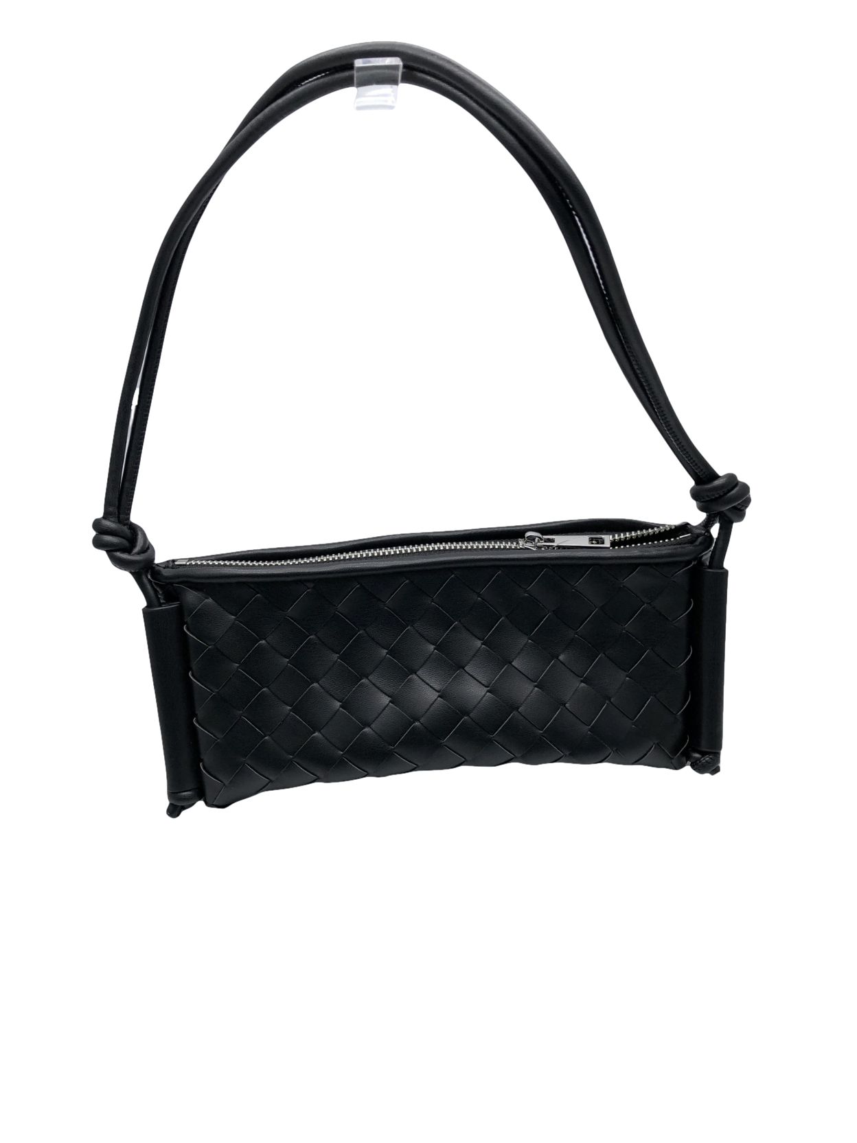 Public Desire The Tate Black Woven Knotted Handle Shoulder Bag One Size