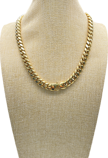 Yellow Gold 18k Plated Chubby Chain Link Necklace
