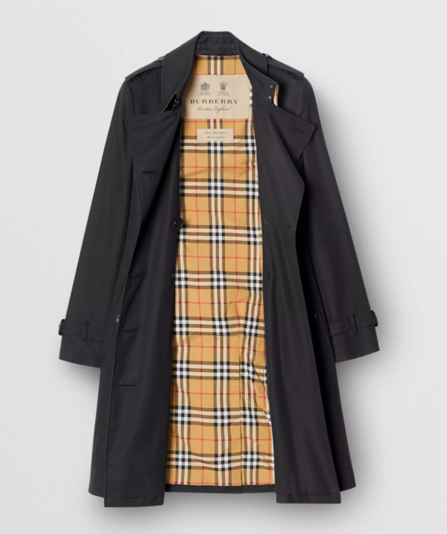 Burberry Black The Mid-length Chelsea Heritage Trench Coat UK L