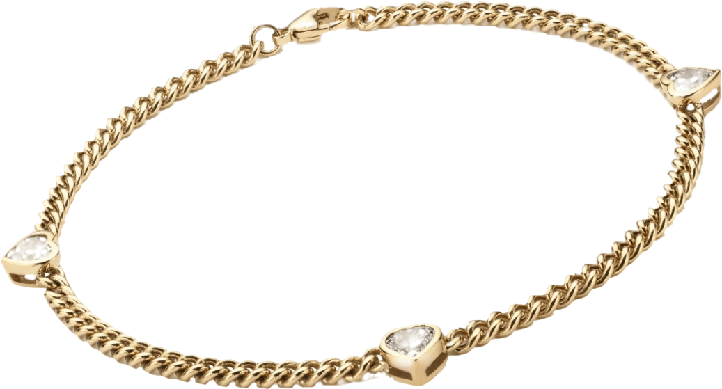 Heavenly London 18ct Gold plated sterling silver the A LA FOLIE Heart Anklet