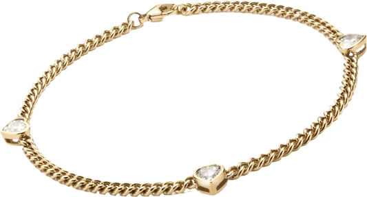 Heavenly London 18ct Gold plated sterling silver Heart Anklet