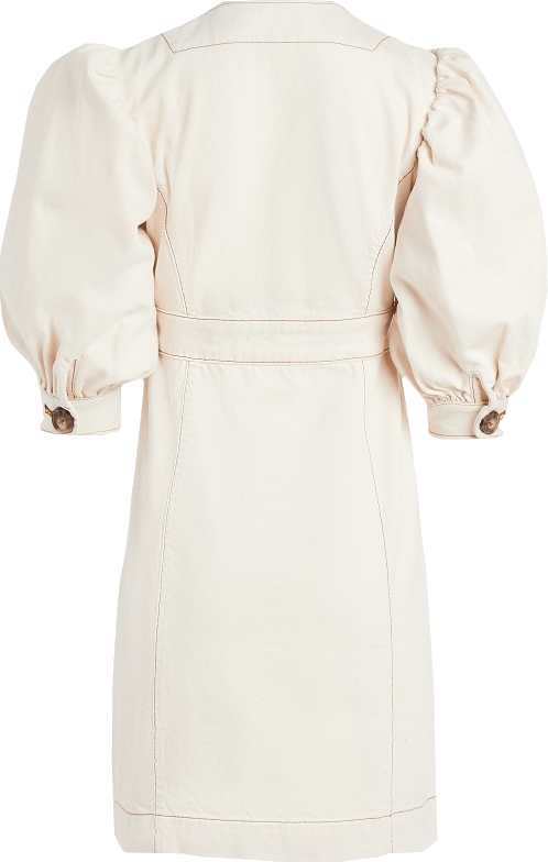 Tory Burch Cream Ecru Cotton Puff Sleeve Dress BNWT UK 4