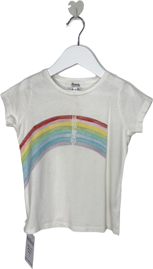 Bonpoint White Rainbow Logo T Shirt 4 Years