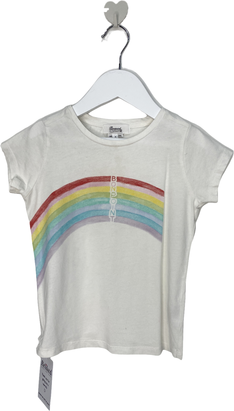 Bonpoint White Rainbow Logo T Shirt 4 Years