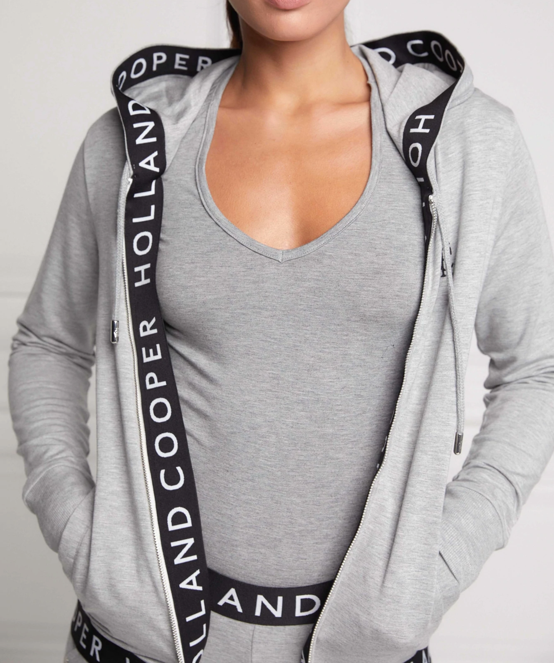 Holland and Cooper Grey Zip Up Hoodie UK XS