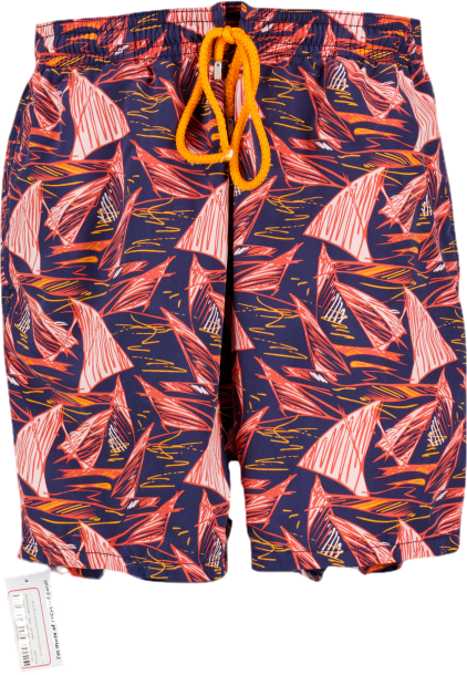 VILEBREQUIN Blue Navy Blue/ Red Sail Print Swim Shorts 4xl UK XXXL
