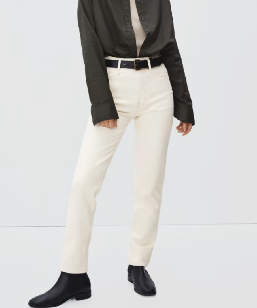 Everlane cream the original cheeky crop jean UK W24