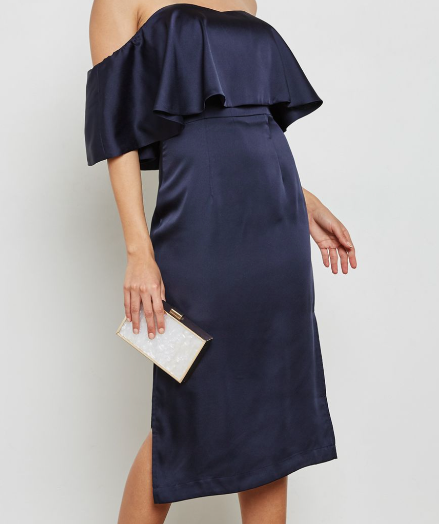 jarlo navy side split bardo bodycon dress uk 8