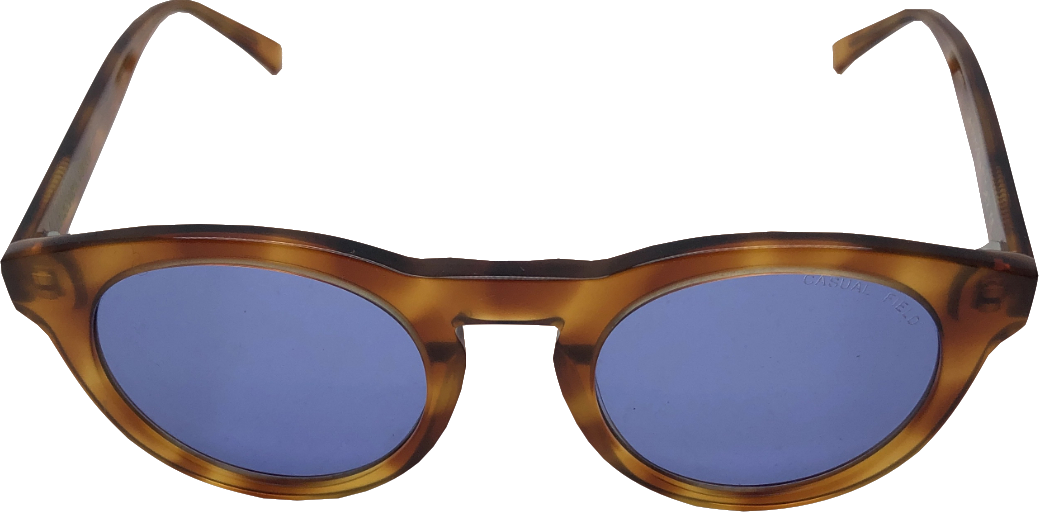 Lia Brown Casual Field Tortoise Shell Effect Sunglasses With Blue Lenses One Size