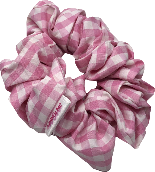 Scrunch Me Pink Gingham Scrunchie One Size
