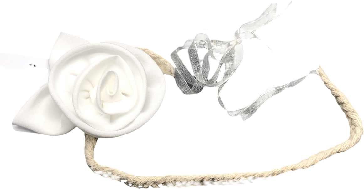 Petite Maison Kids White Flower Tie Up Headband One Size