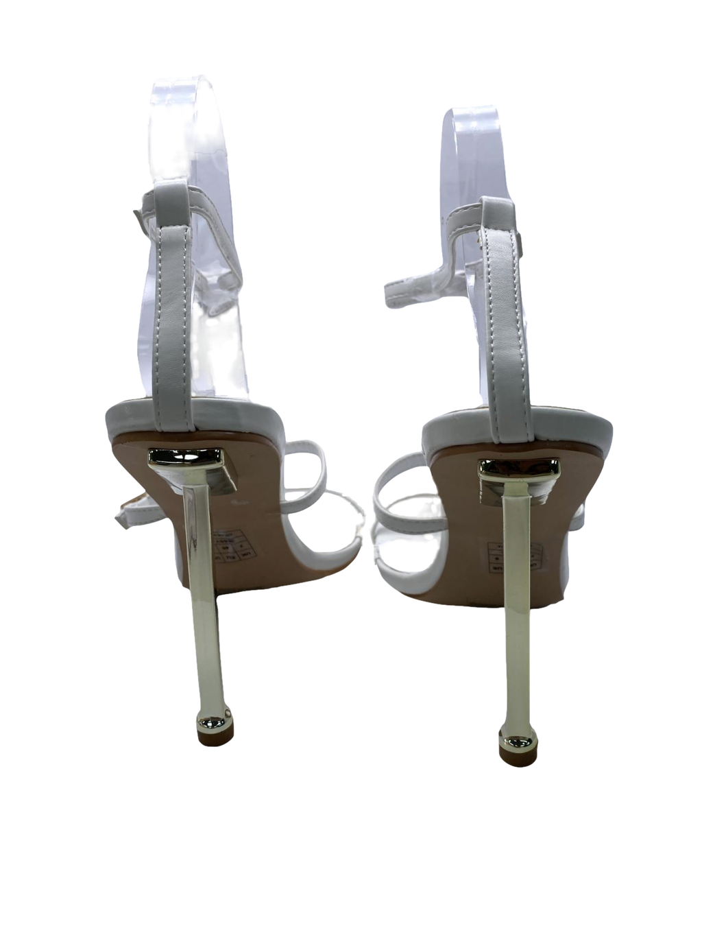 Simmi London White Strappy Heels With Gold Detail UK 7 EU 40 👠